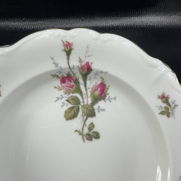 Rosenthal POMPADOUR Moss Rose Ivory Porcelain Deep Dish Bowl Self Germany Set 4 - Picture 10 of 16